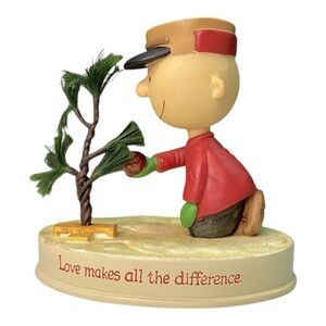 Hallmark‎ Peanuts Gallery LOVE MAKES ALL THE DIFFERENCE Charlie Brown Figurine